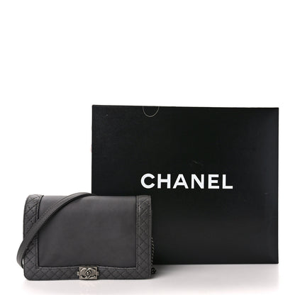Chanel Calfskin Small Boy Reverso Flap Dark Grey 11 of 11