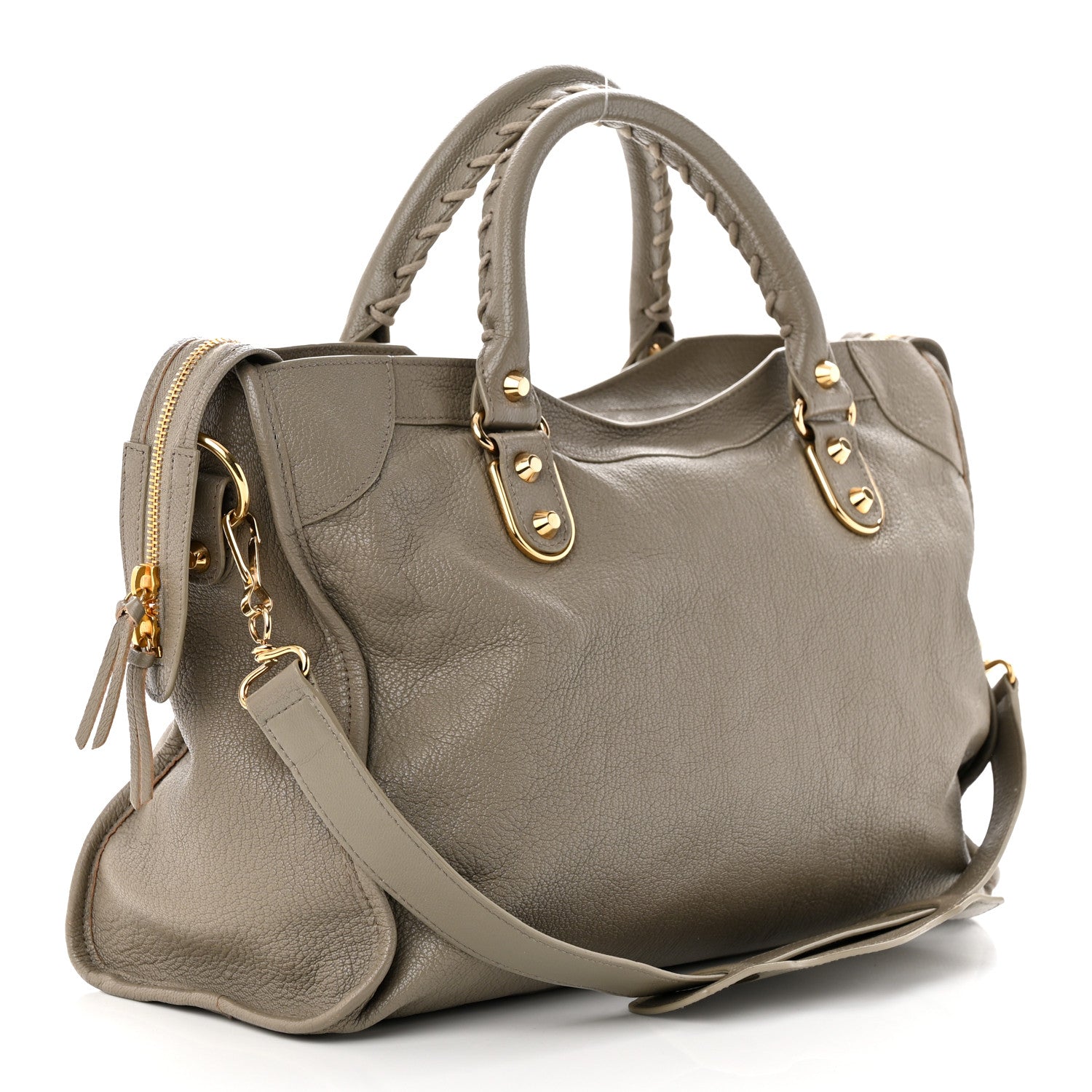 Balenciaga Chevre Gold Metallic Edge Hardware City Gris Taupe 3 of 12