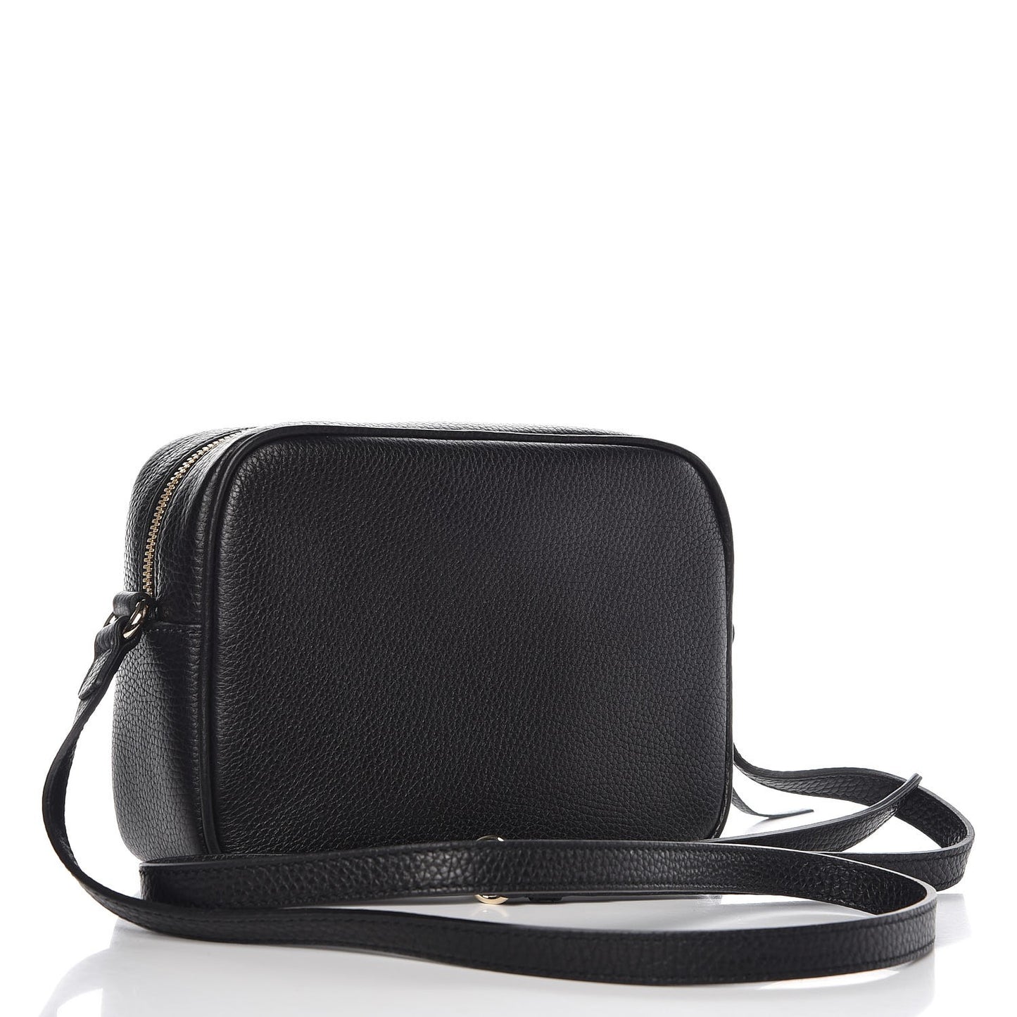Pebbled Calfskin Small Soho Disco Bag Black