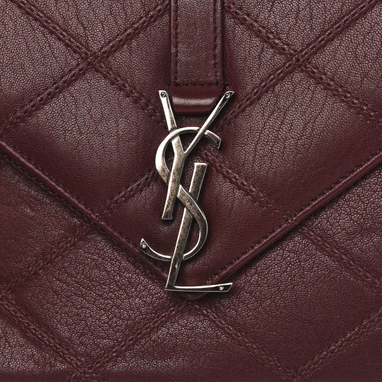 Calfskin Matelasse Diamond Quilted Monogram Medium College Bag Bordeaux