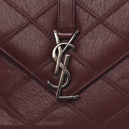 Saint Laurent Calfskin Matelasse Diamond Quilted Monogram Medium College Bag Bordeaux 8 of 13