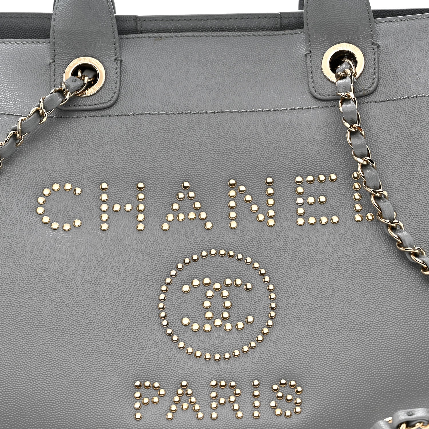 Chanel Caviar Studded Medium Deauville Tote Grey 8 of 11