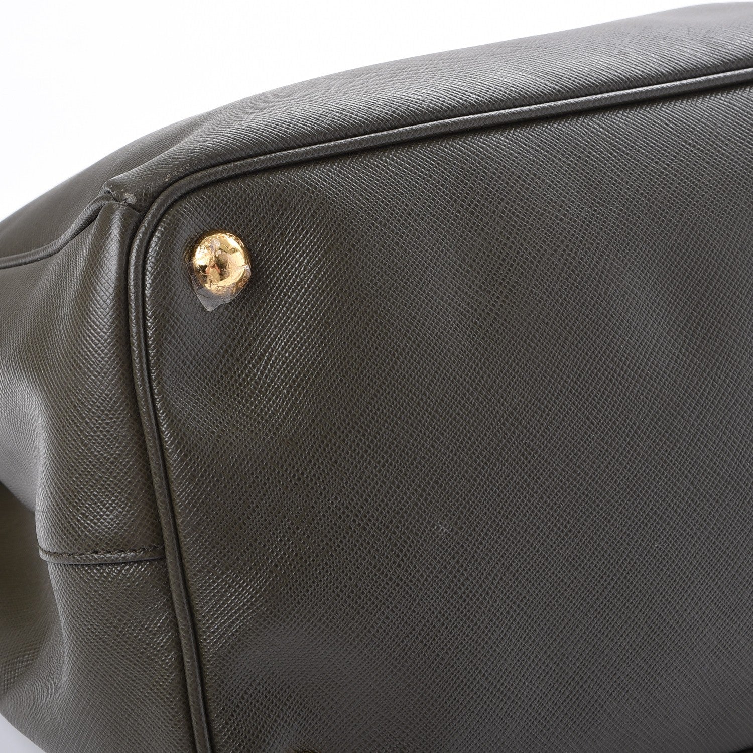 Prada Saffiano Large Galleria Double Zip Tote Militare 9 of 10