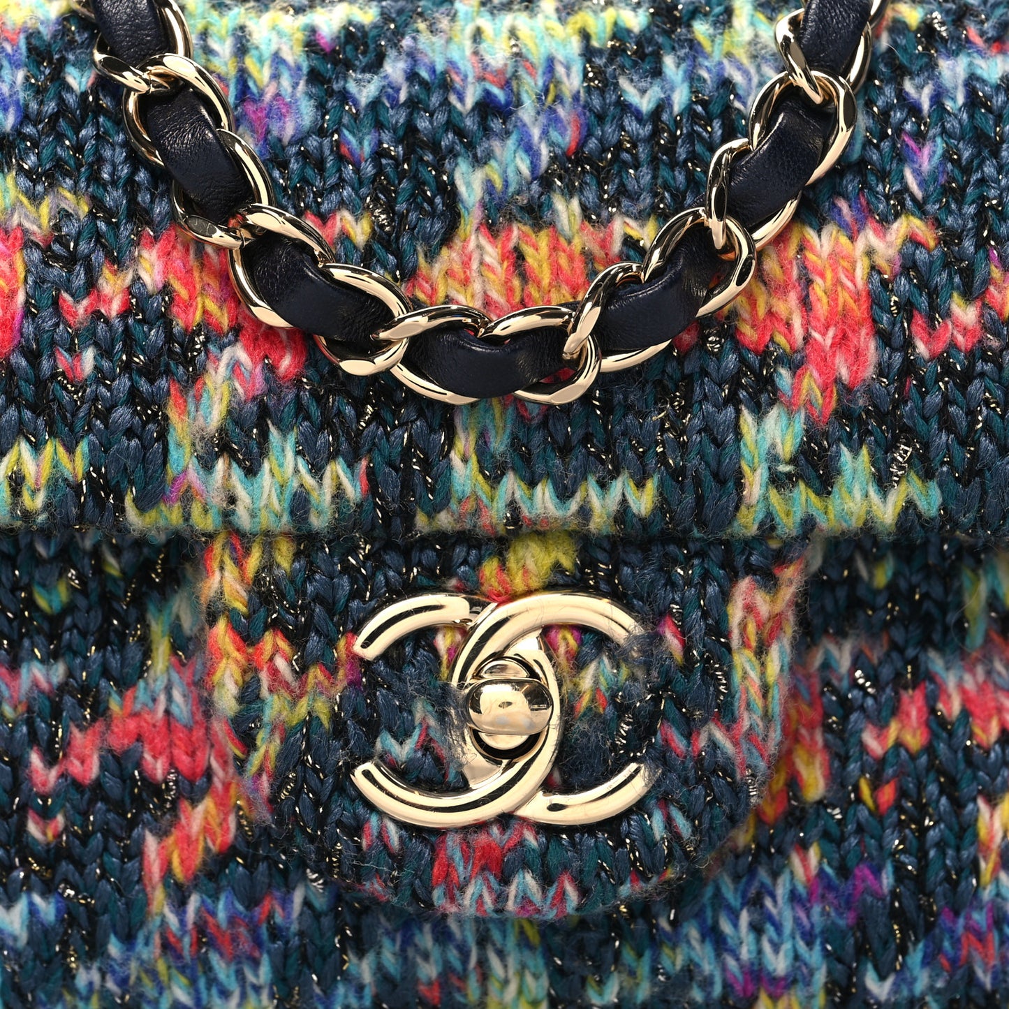 Knit Mini Rectangular Flap Multicolor
