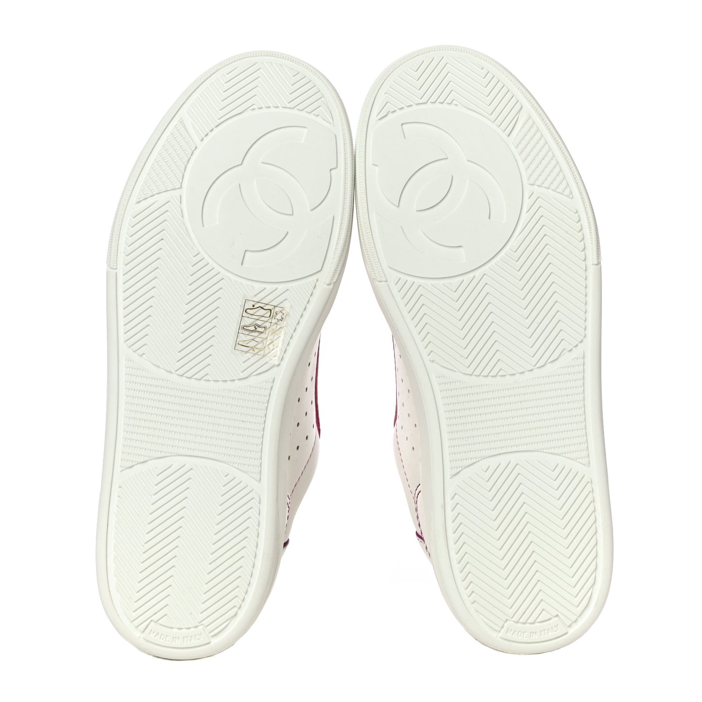 Calfskin Womens Logo Sneakers 36.5 White Pink