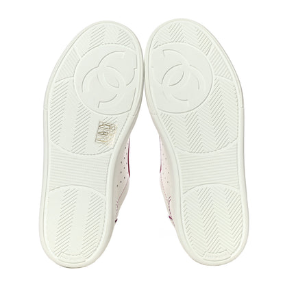 Chanel Calfskin Womens Logo Sneakers 36.5 White Pink 7 of 12