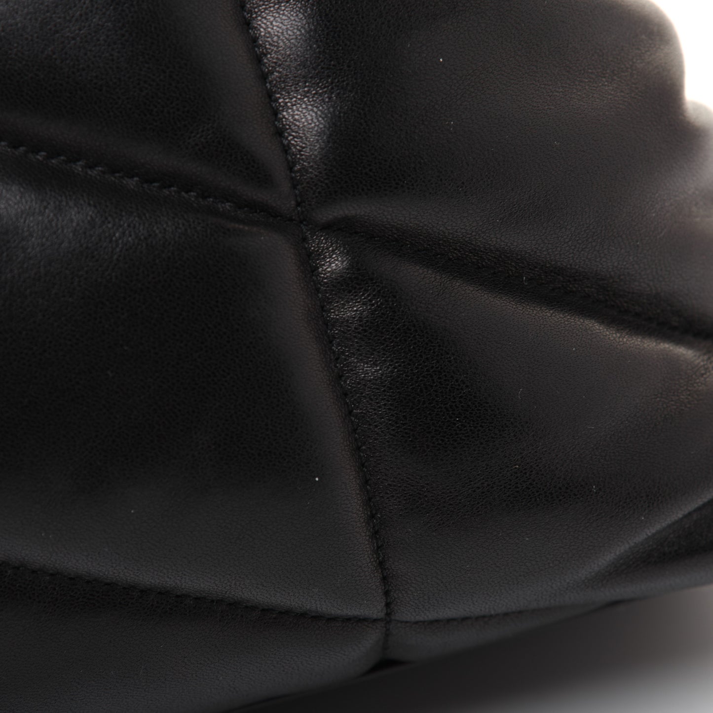 Lambskin Quilted Medium Loulou Puffer Monogram Chain Satchel Black