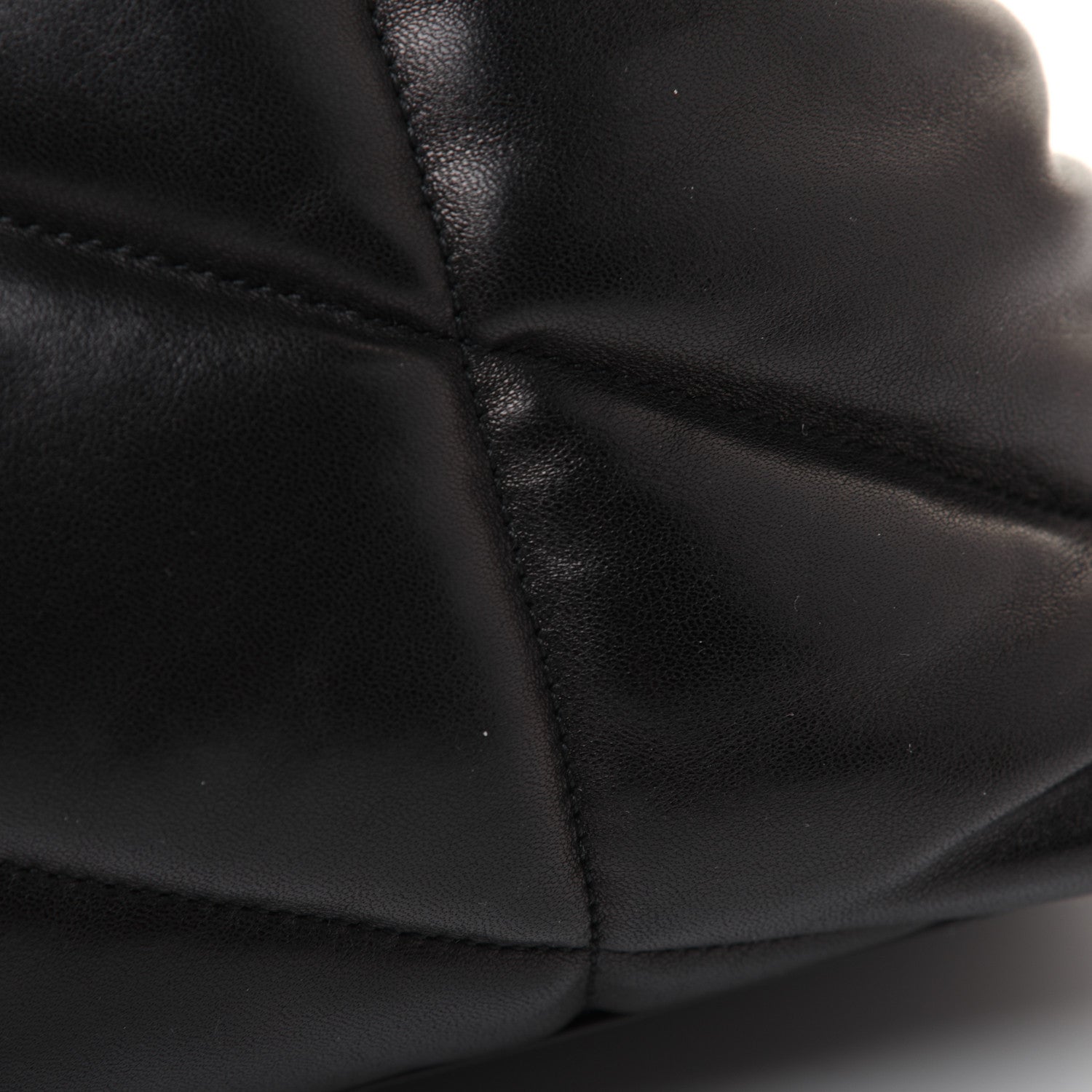 Saint Laurent Lambskin Quilted Medium Loulou Puffer Monogram Chain Satchel Black 21 of 23