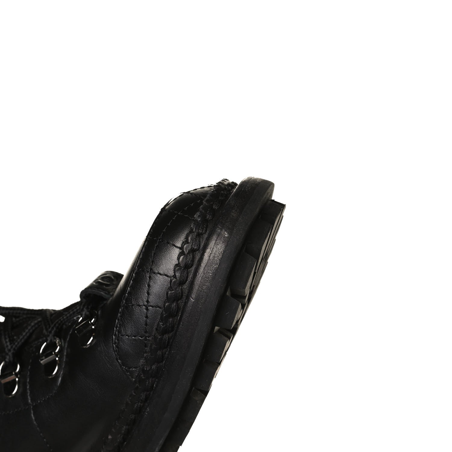 Chanel Calfskin Kid Suede Lace Up Short Boots 41 Black 13 of 16