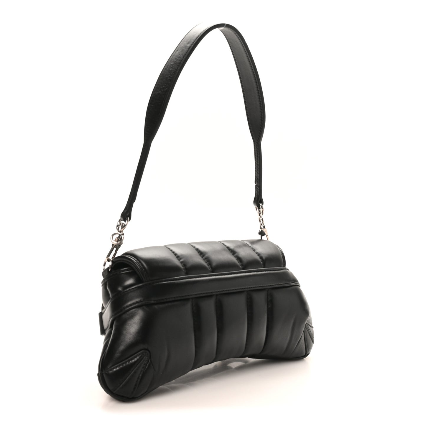 Nappa Vertical Matelasse Small Maxi Horsebit Chain Shoulder Bag Black