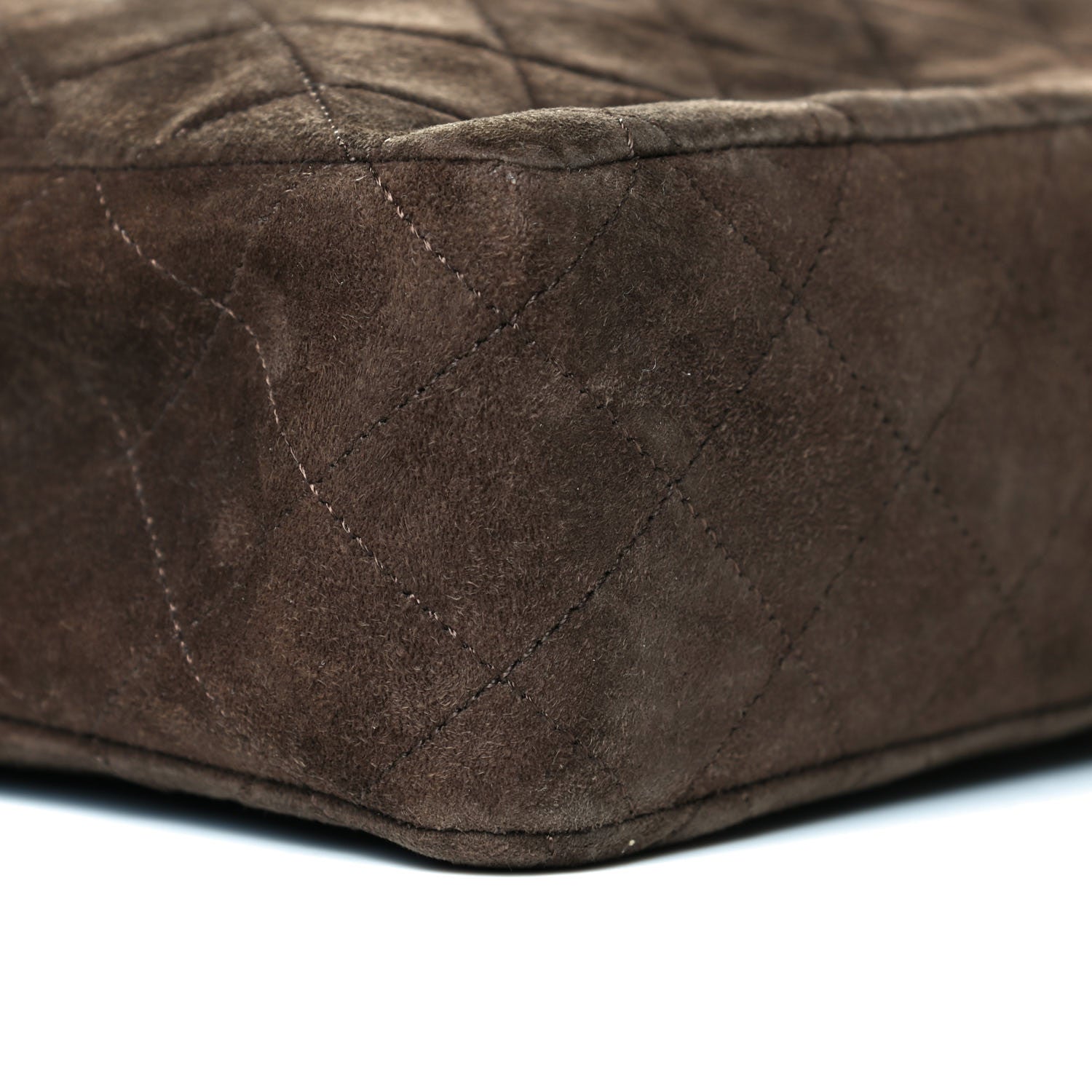 Chanel Suede Stitched Flap Shoulder Bag Brown 7 of 9