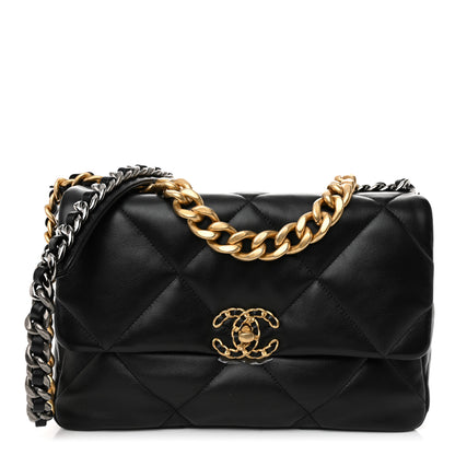 Chanel Lambskin Quilted Large Chanel 19 Flap Black 1 of 11