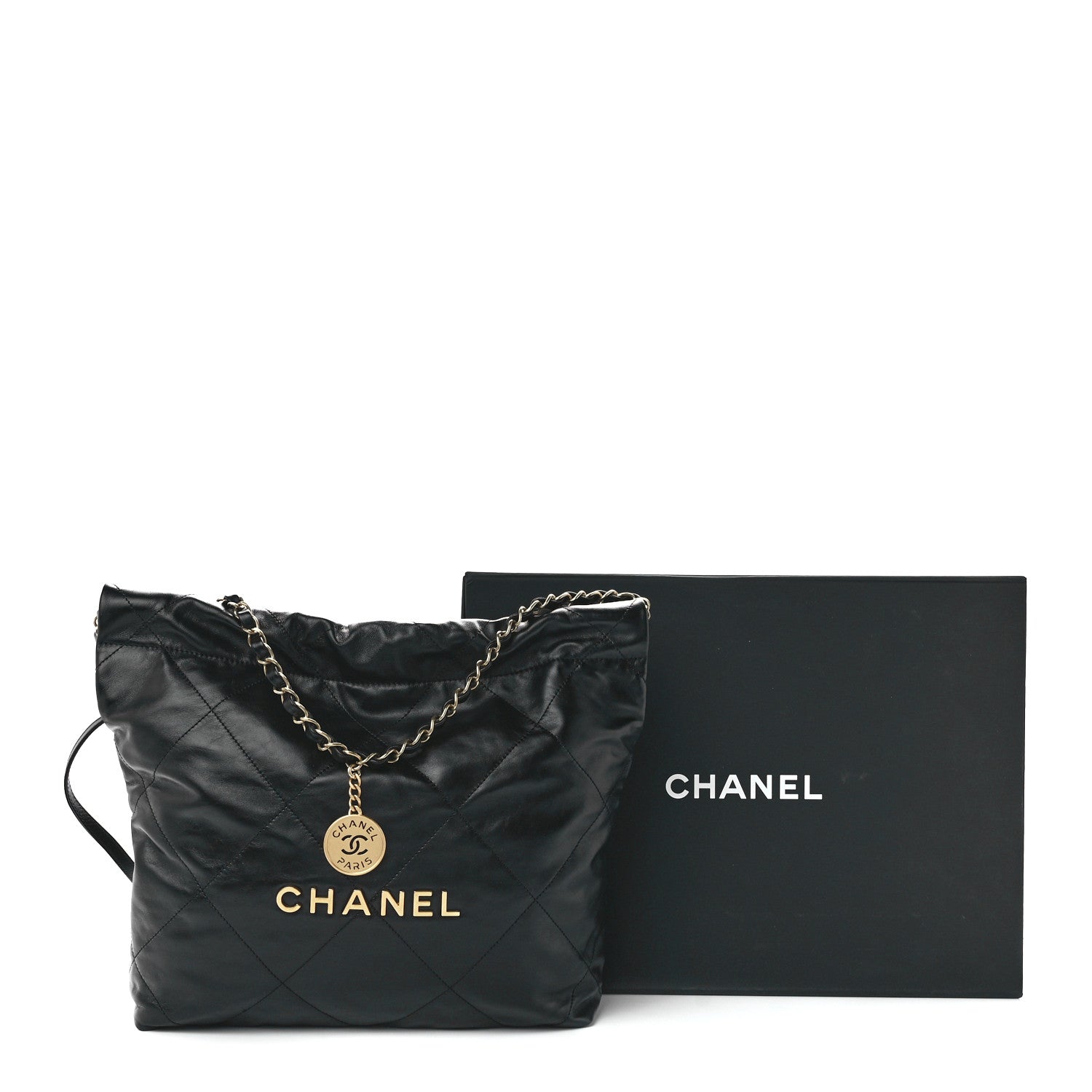 Chanel Shiny Calfskin Quilted Small Chanel 22 Black 13 of 13
