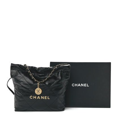 Chanel Shiny Calfskin Quilted Small Chanel 22 Black 13 of 13