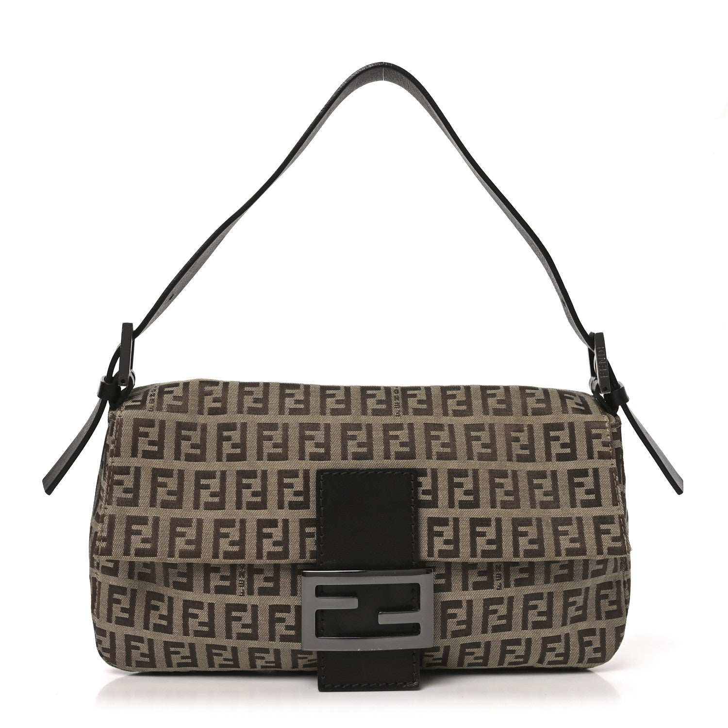 Fendi Zucchino Baguette Toro Mogano Panna 1 of 10