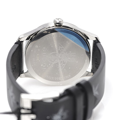 Gucci Stainless Steel Calfskin 38mm G-Timeless Bee Star Hologram Quartz Watch Black 5 of 6