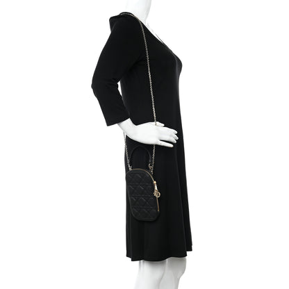 Christian Dior Lambskin Cannage Lady Dior Phone Holder Black 2 of 7