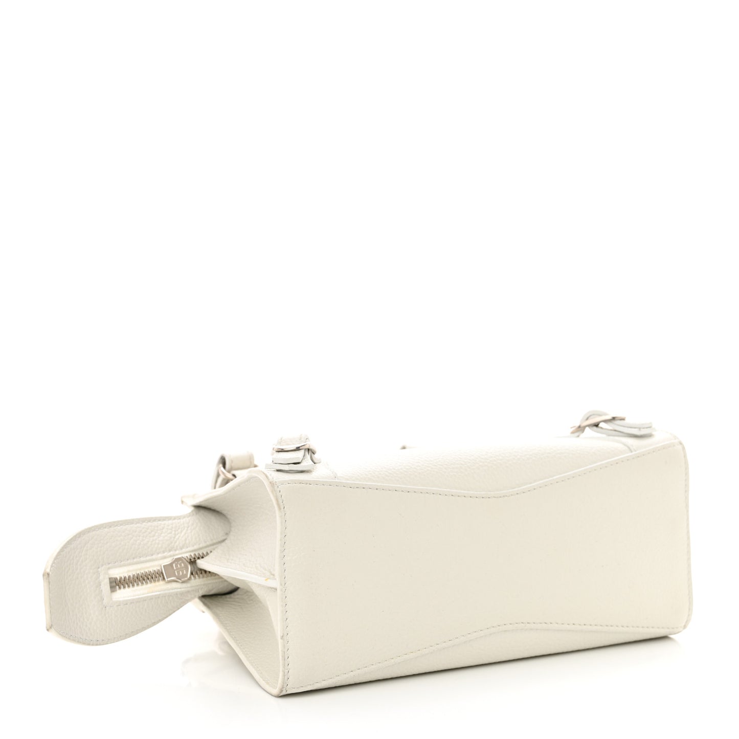 Grained Calfskin Neo Classic Silver Hardware Mini City White