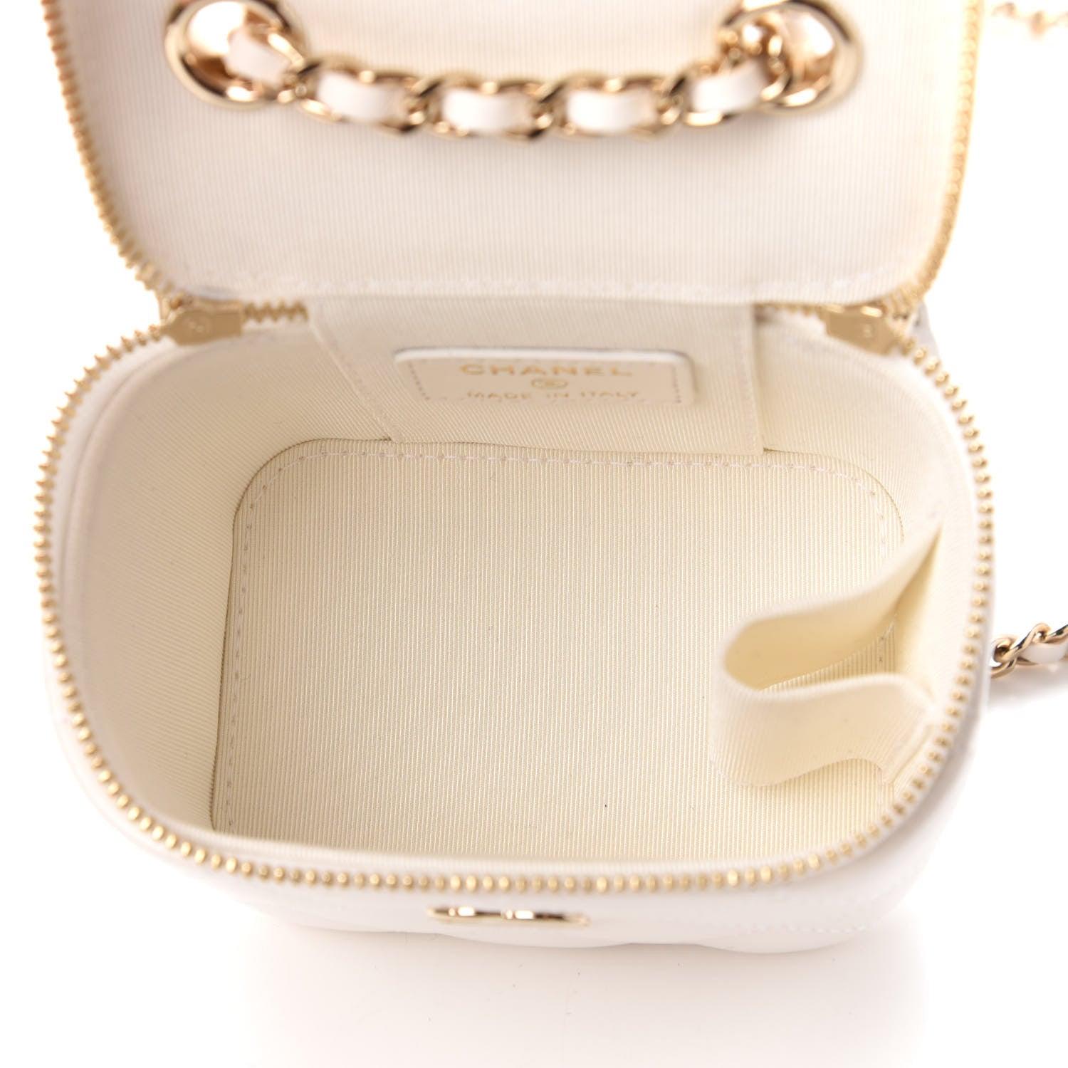 Chanel Lambskin Quilted My Chanel Lady Vanity Case With Chain White 5 of 11