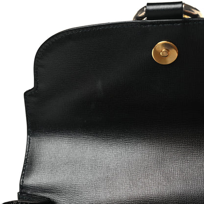 Gucci Textured Calfskin Small Torchon GG Ring Shoulder Bag Black 10 of 10