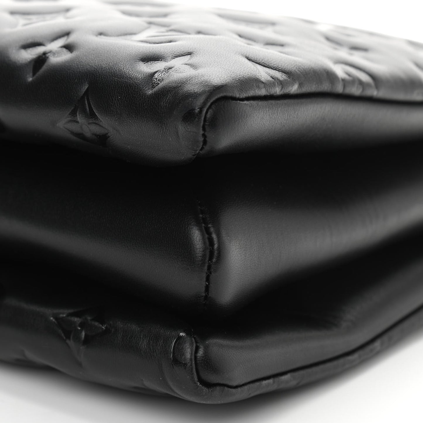 Lambskin Embossed Monogram Coussin PM Black