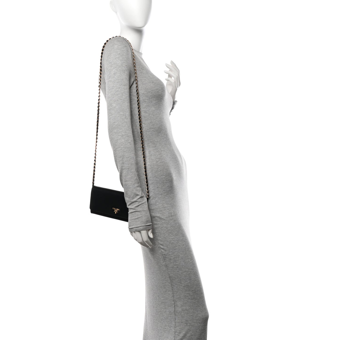 Vitello Move Metal Oro Chain Wallet Black