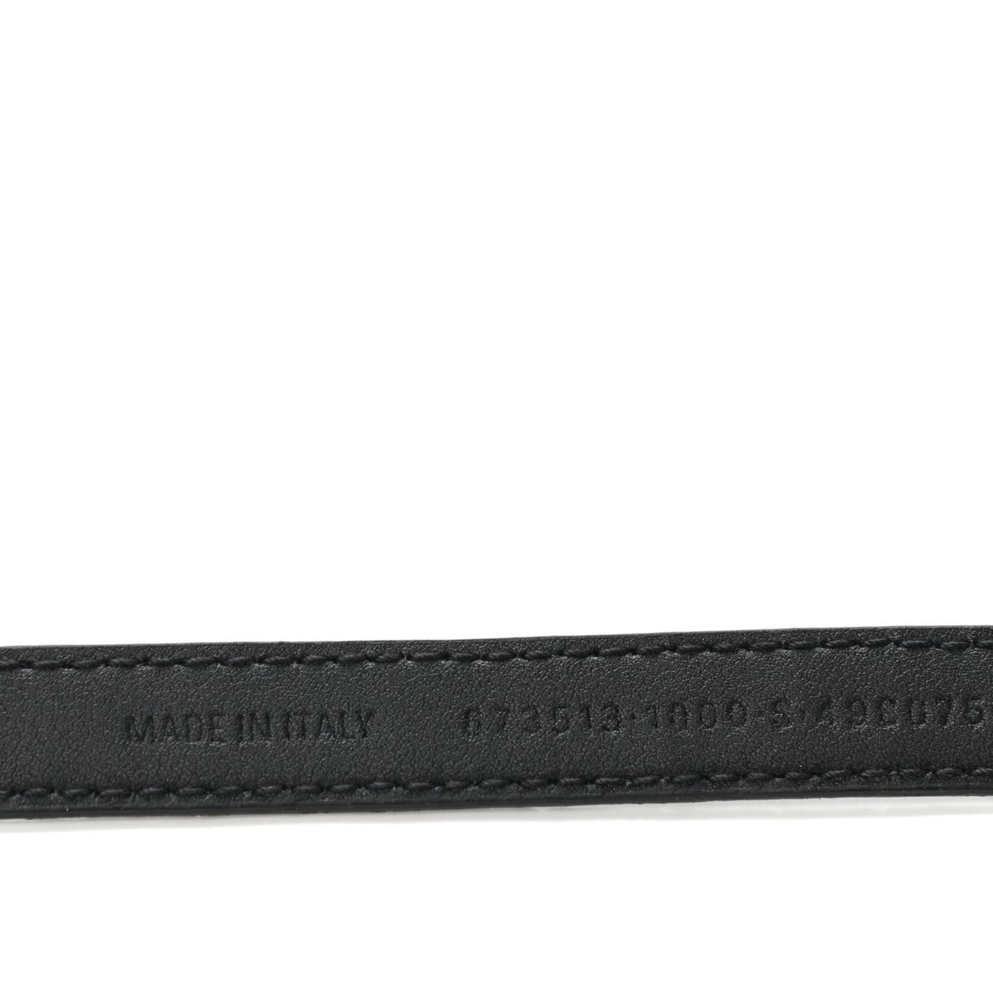 Shiny Calfskin Crocodile Embossed BB 15mm Thin Belt 75 30 Black