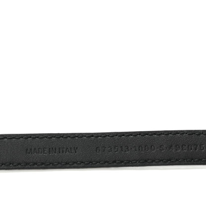Balenciaga Shiny Calfskin Crocodile Embossed BB 15mm Thin Belt 75 30 Black 5 of 8