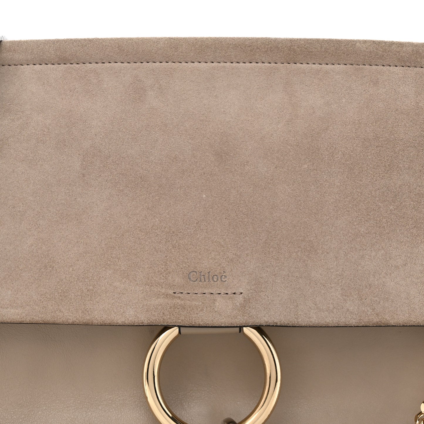 Calfskin Suede Medium Faye Shoulder Bag Motty Grey