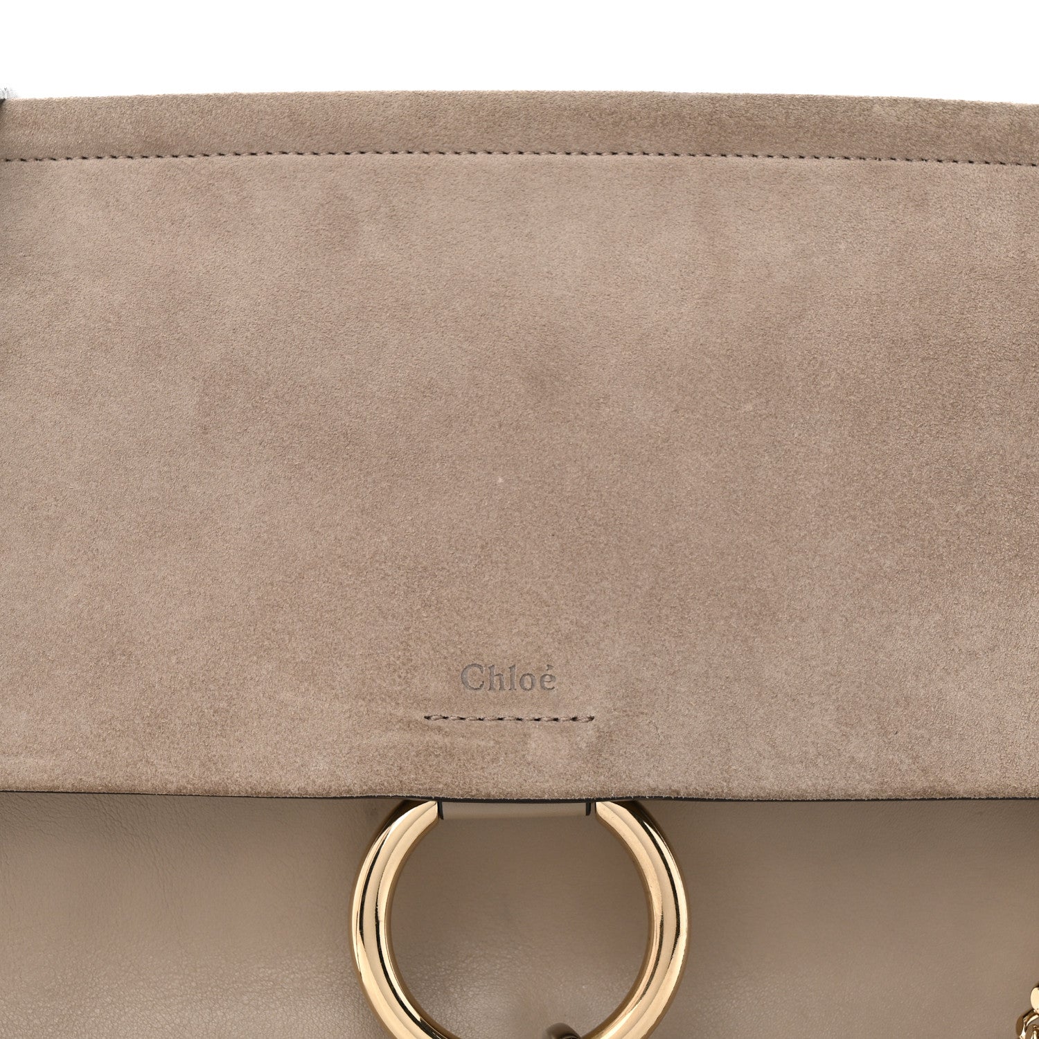 Chloe Calfskin Suede Medium Faye Shoulder Bag Motty Grey 7 of 18