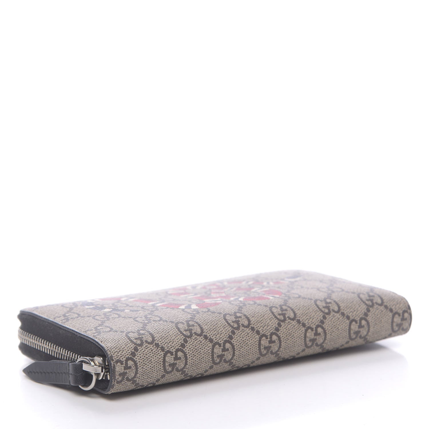 Gucci GG Supreme Monogram Kingsnake Zip Around Wallet Black 4 of 7