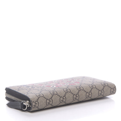 Gucci GG Supreme Monogram Kingsnake Zip Around Wallet Black 4 of 7