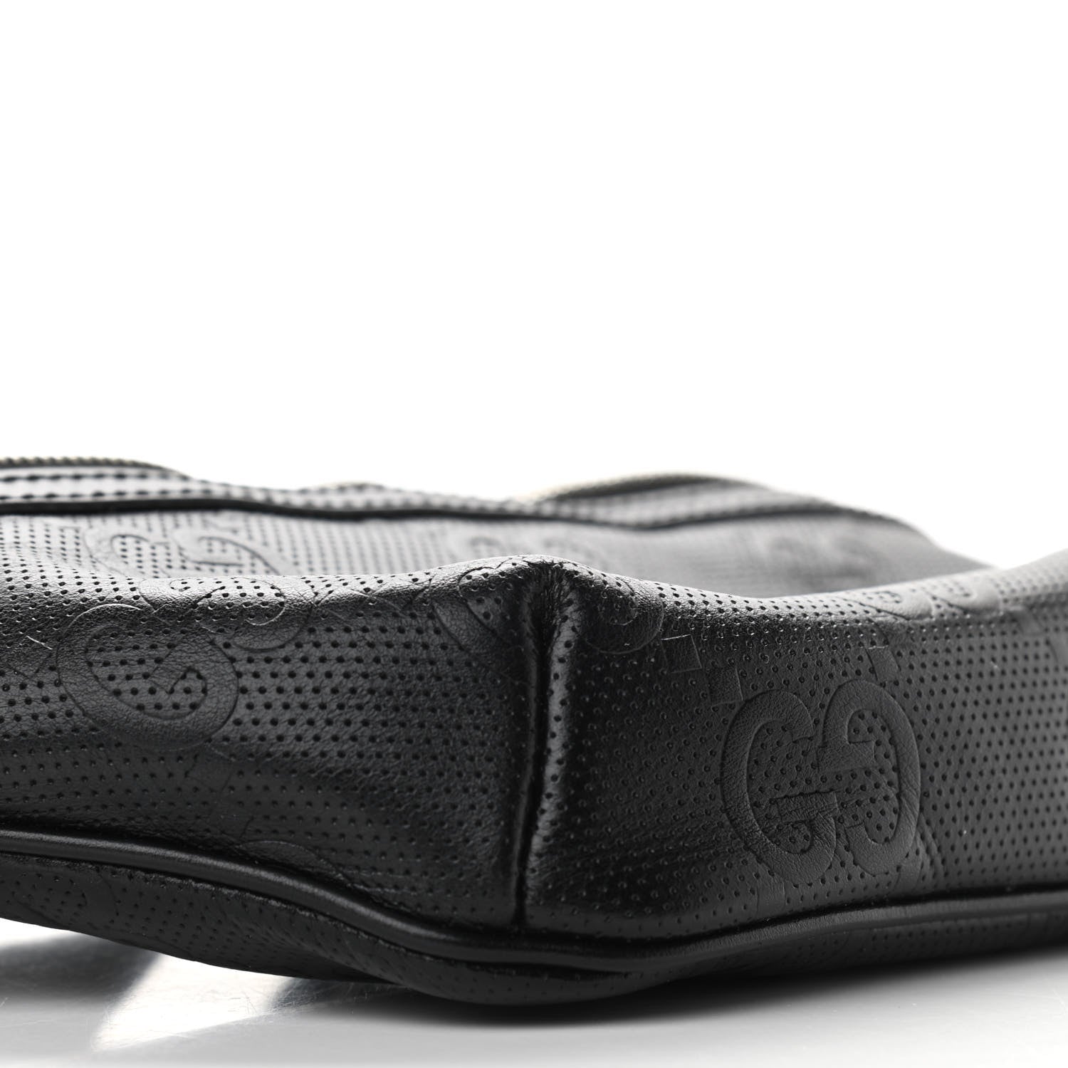 Gucci Calfskin GG Tennis Embossed Belt Bag Black 9 of 12