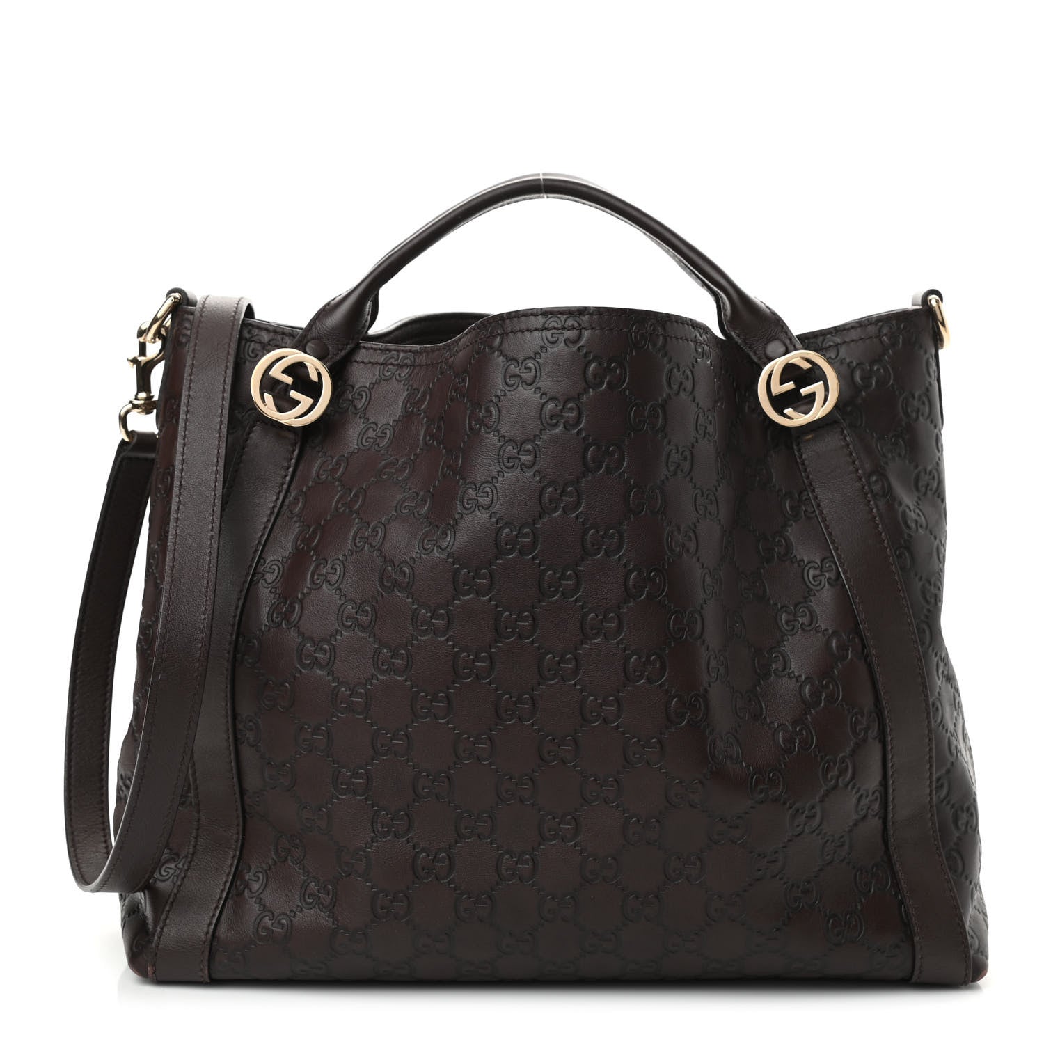 Gucci Guccissima Medium Miss GG Top Handle Bag Dark Brown 1 of 13