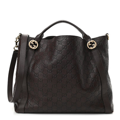 Gucci Guccissima Medium Miss GG Top Handle Bag Dark Brown 1 of 13