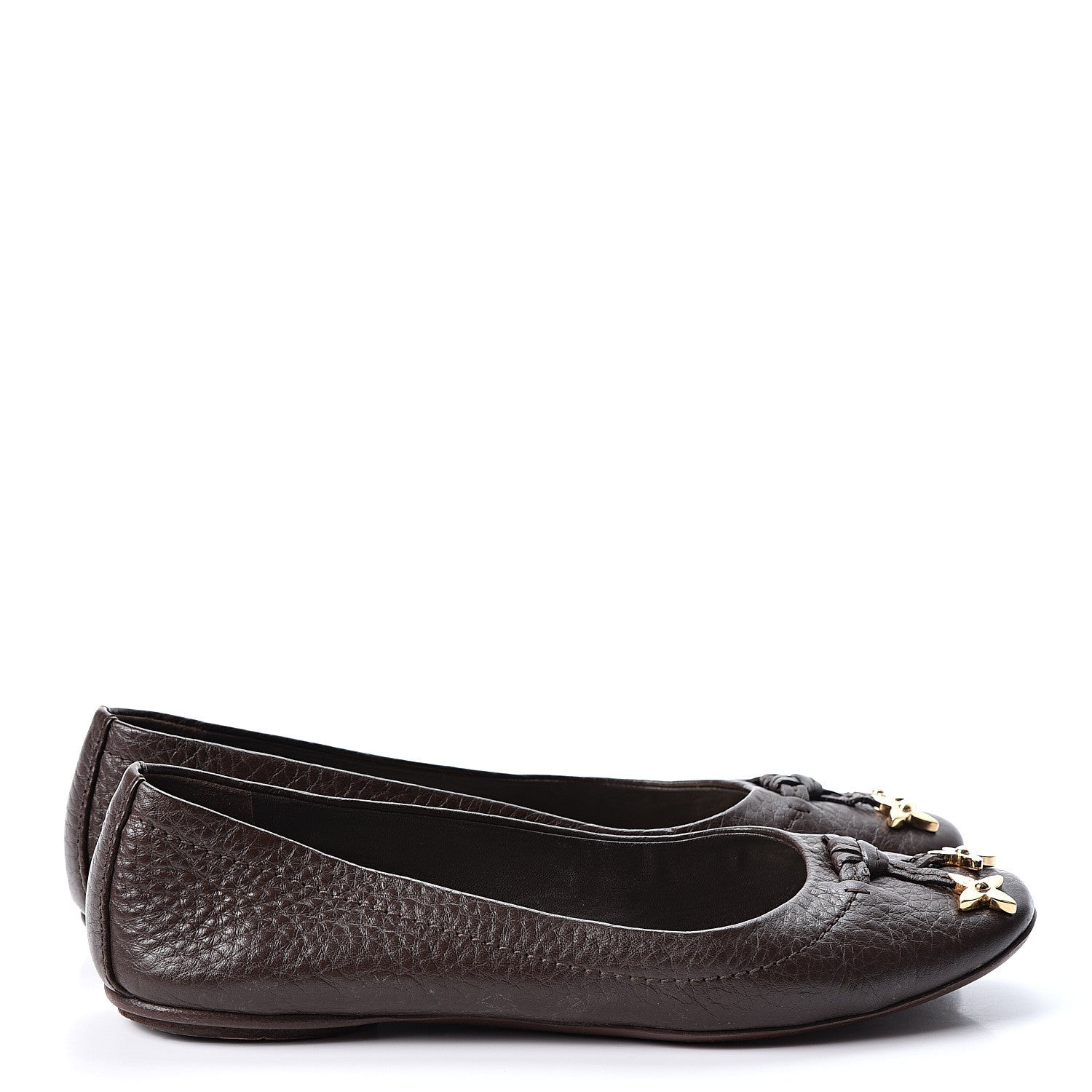 Louis Vuitton Calfskin Marguerite Ballerina Flats 36 Brown 4 of 10