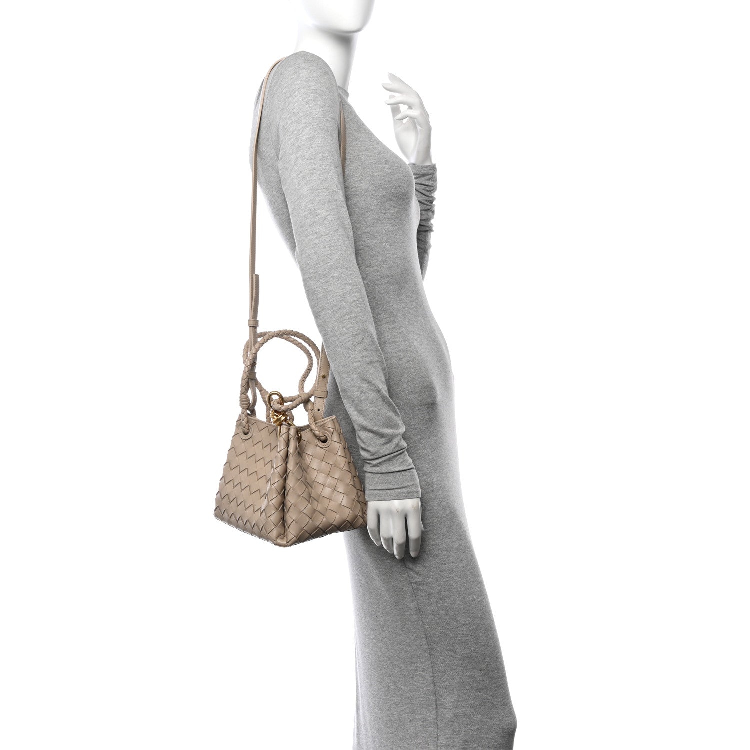 Bottega Veneta Nappa Intrecciato Small Parachute Shoulder Bag Ecru 2 of 9