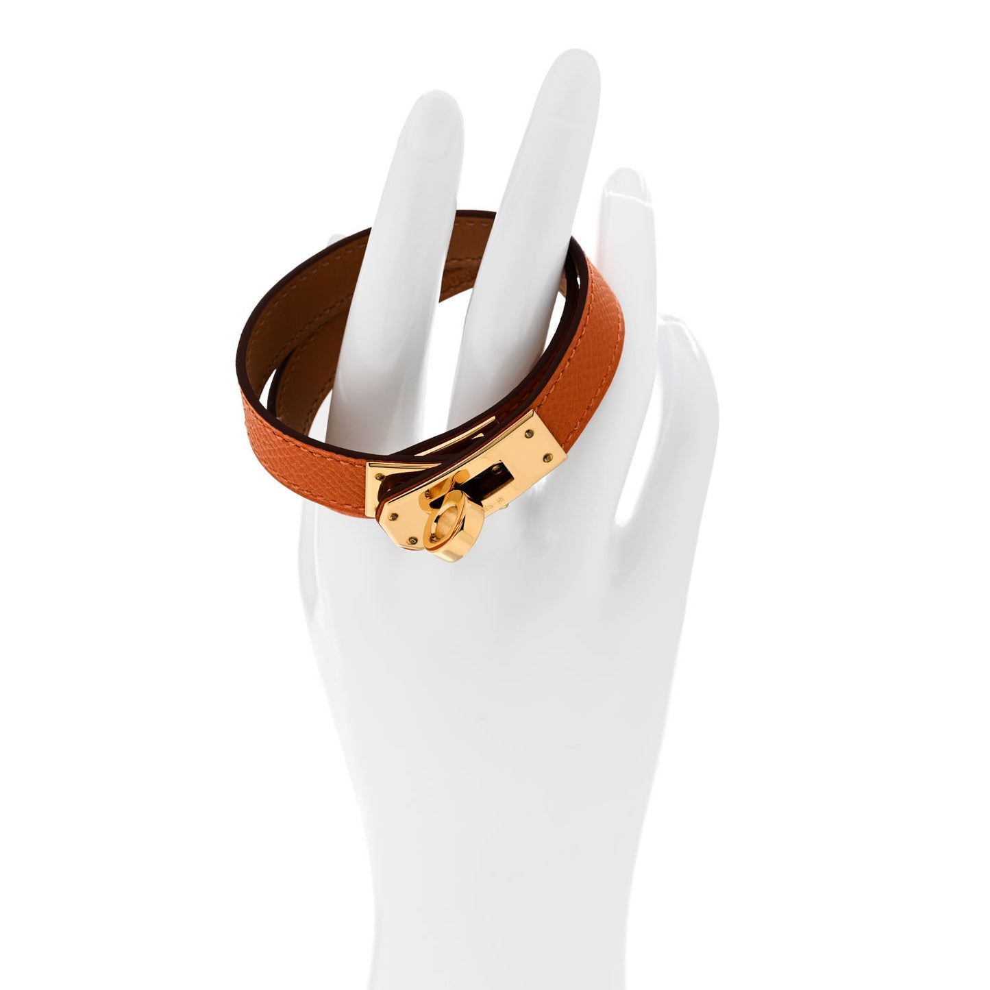 Epsom Kelly Double Tour Bracelet M Orange