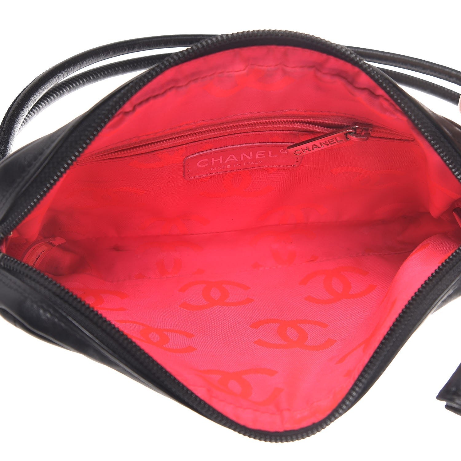 Chanel Calfskin Quilted Cambon Pochette Black White 5 of 11