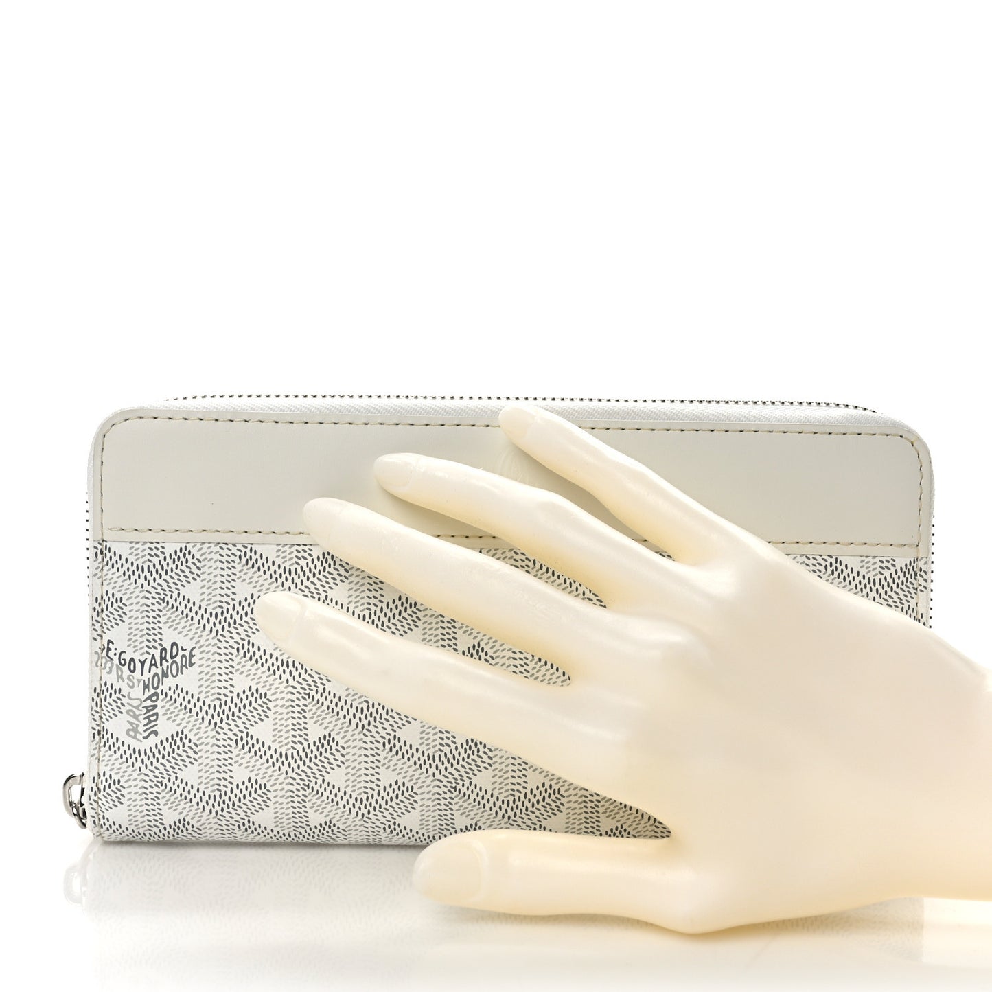 Goyardine Matignon Zip Around GM Wallet White