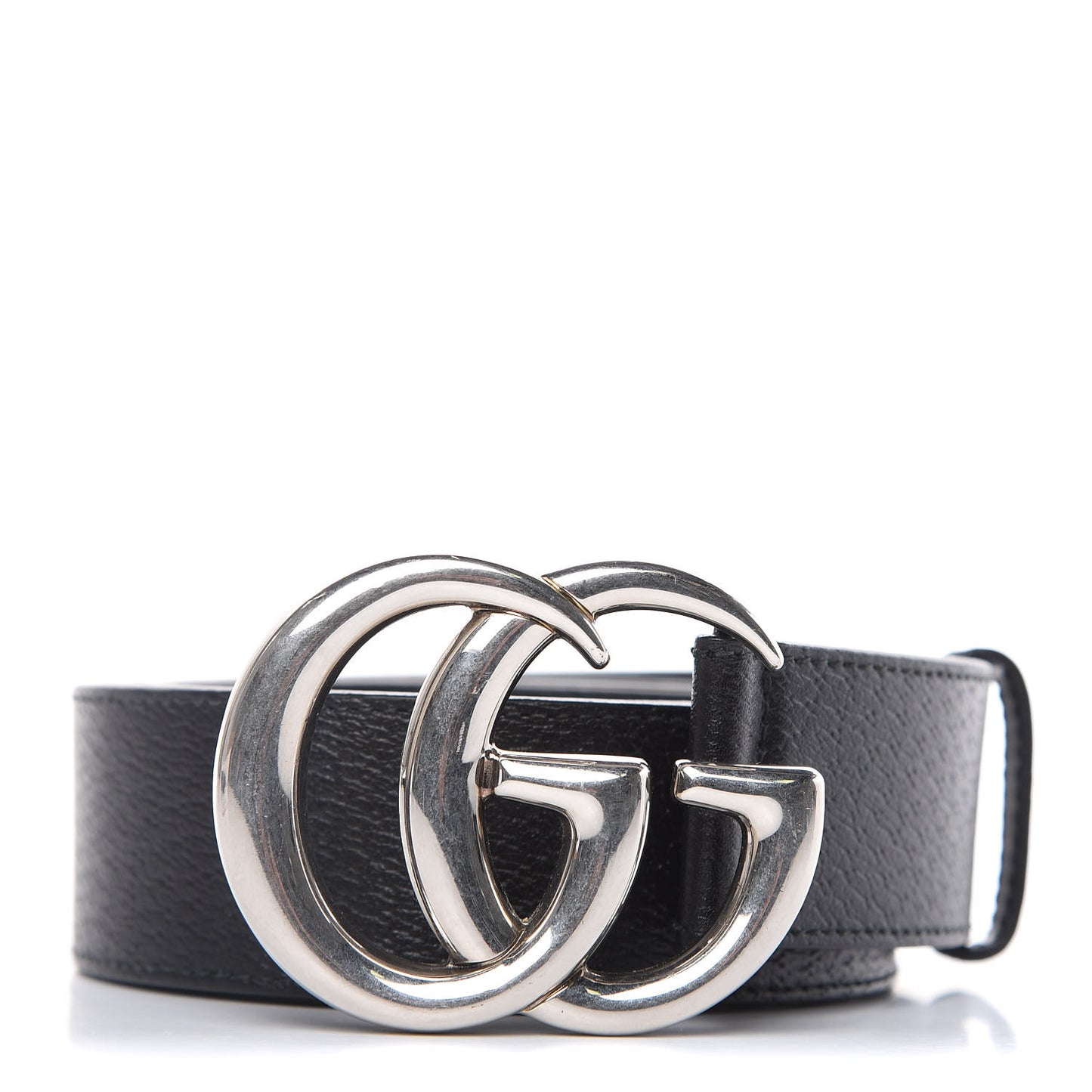 Textured Dollar Calfskin Nickel Double G 40mm Belt 95 38 Black