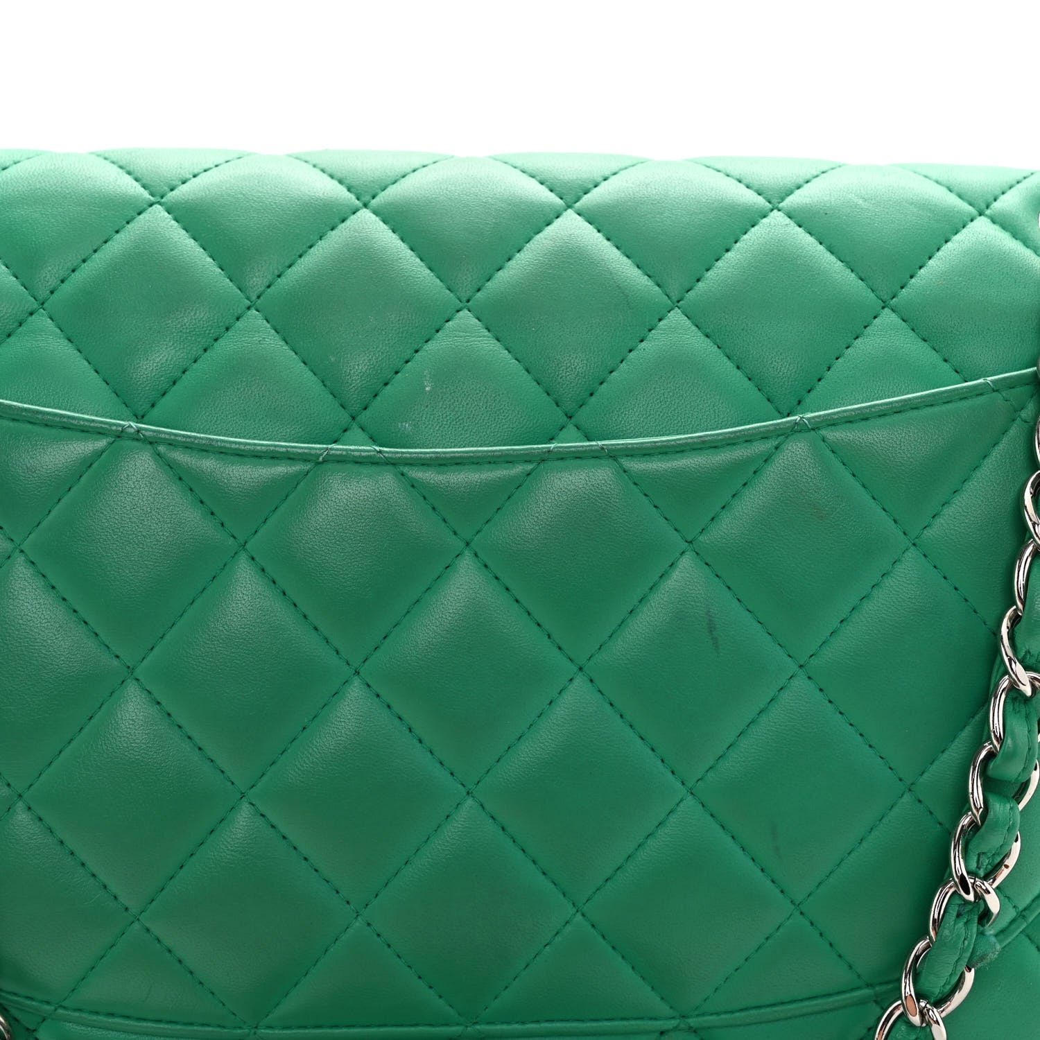 Chanel Lambskin Quilted Jumbo Double Flap Green 13 of 13