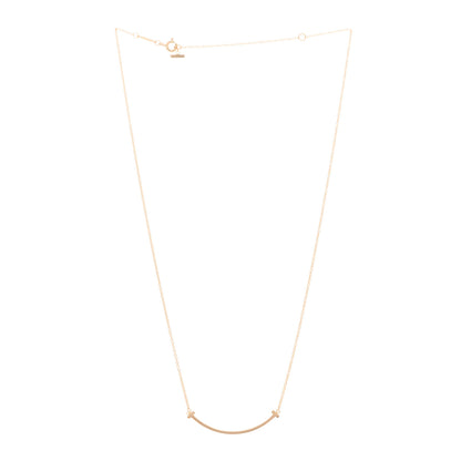 Tiffany 18K Rose Gold Small T Smile Pendant Necklace 3 of 5