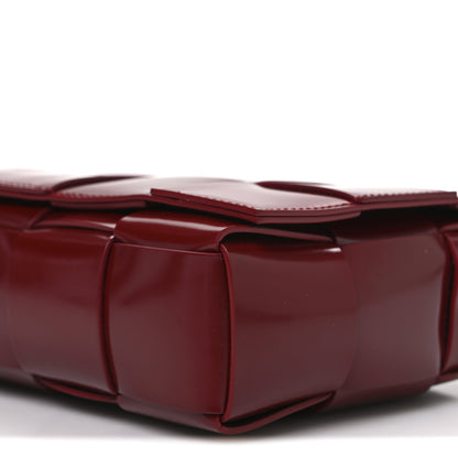 Bottega Veneta Patent Maxi Intrecciato Cassette Crossbody Bag Red 11 of 11