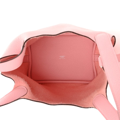 Hermes Taurillon Clemence Picotin Lock 18 PM Rose Sakura 5 of 14