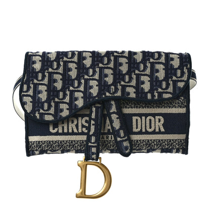 Christian Dior Oblique Slim Saddle Pouch Blue 1 of 11
