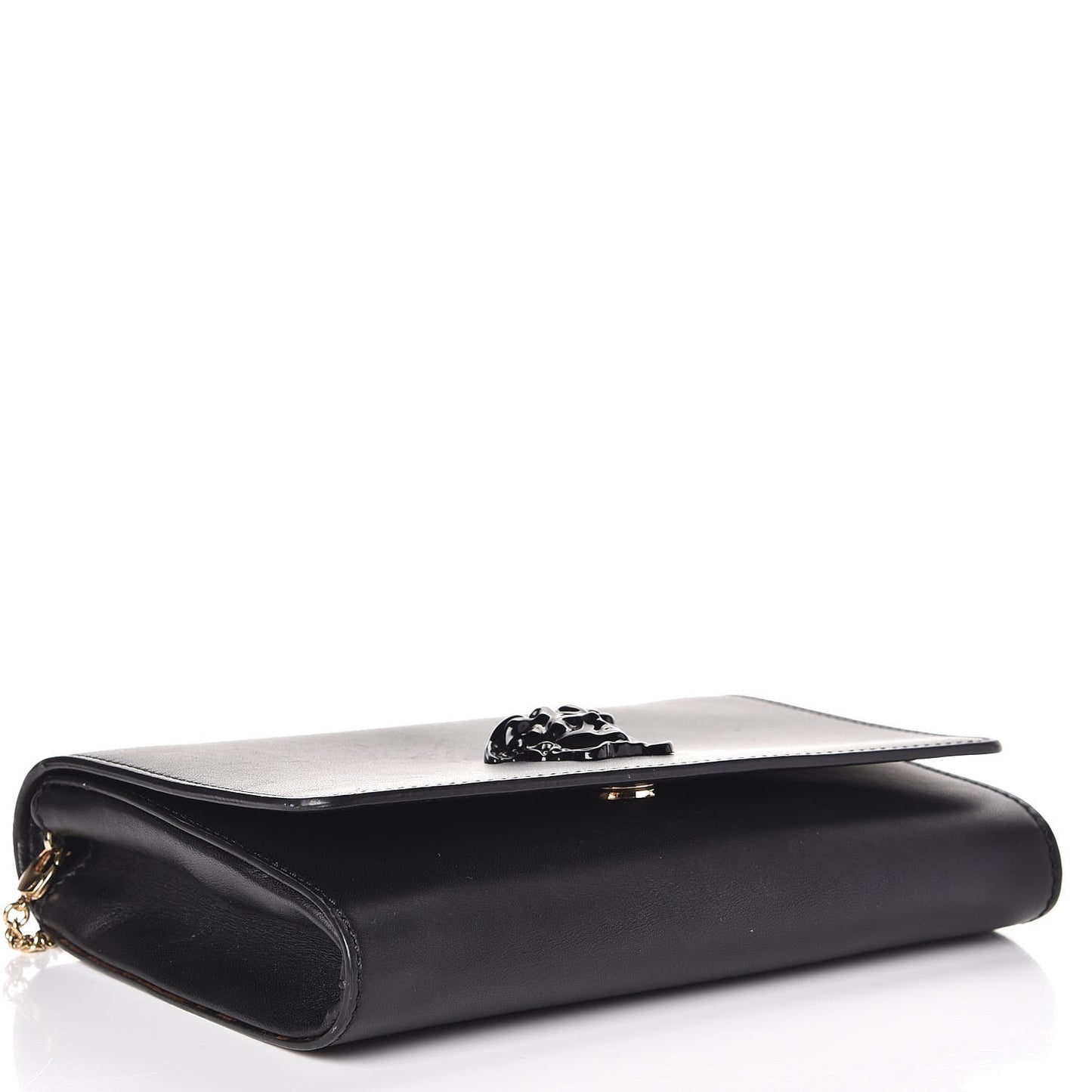 Calfskin Palazzo Chain Evening Bag Black