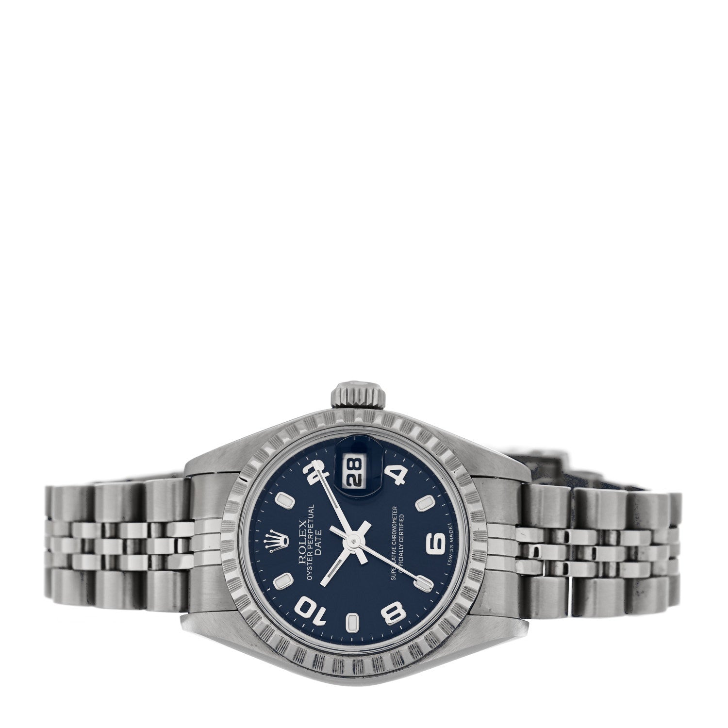 Rolex Stainless Steel 26mm Oyster Perpetual Date Watch Blue 79240 2 of 4