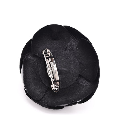 Chanel Glazed Calfskin Camellia Brooch Black 4 of 7
