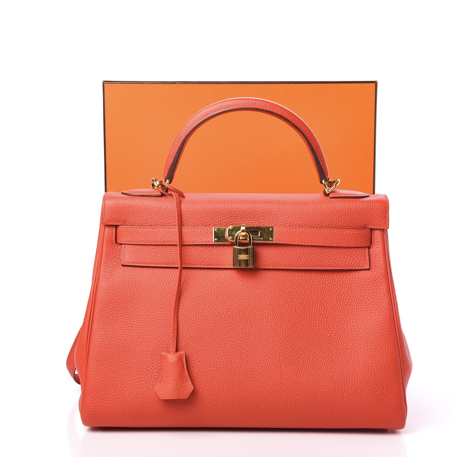 Hermes Togo Kelly Retourne 32 Capucine 10 of 10